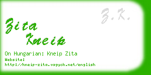 zita kneip business card